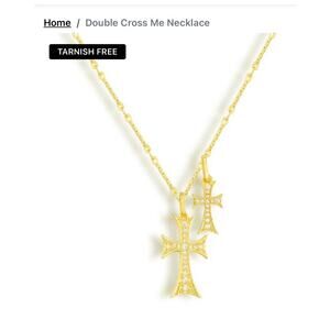 Evry Jewels-Double Cross Me Necklace
